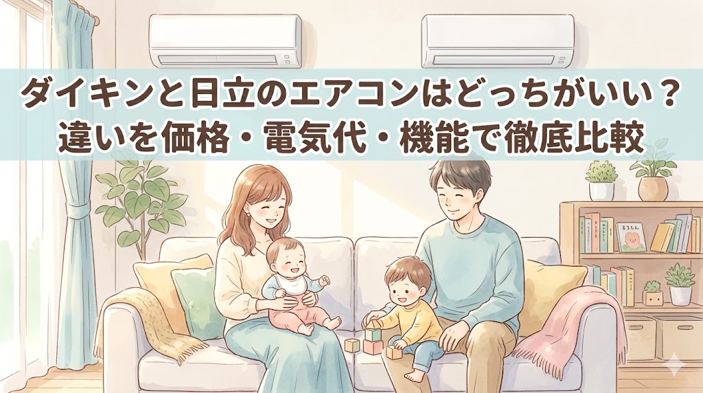 ダイキンと日立のエアコンはどっちがいい？違いを価格・電気代・機能で徹底比較