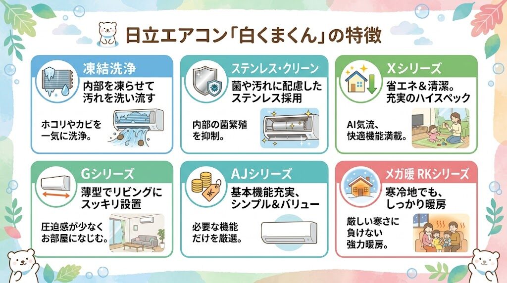 日立のエアコン「白くまくん」の特徴
