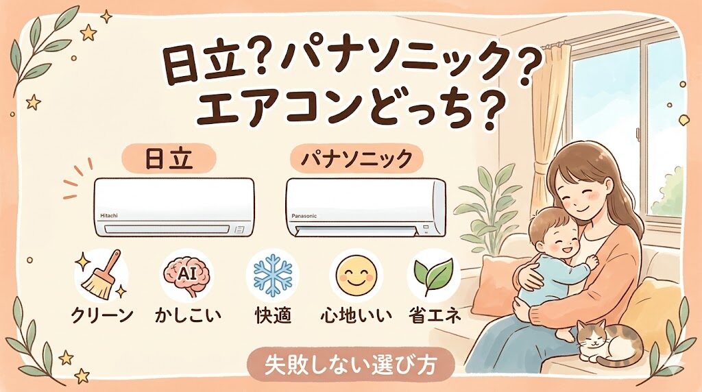 日立とパナソニックのエアコンはどっちがおすすめ？違いを比較し後悔しない選び方を解説