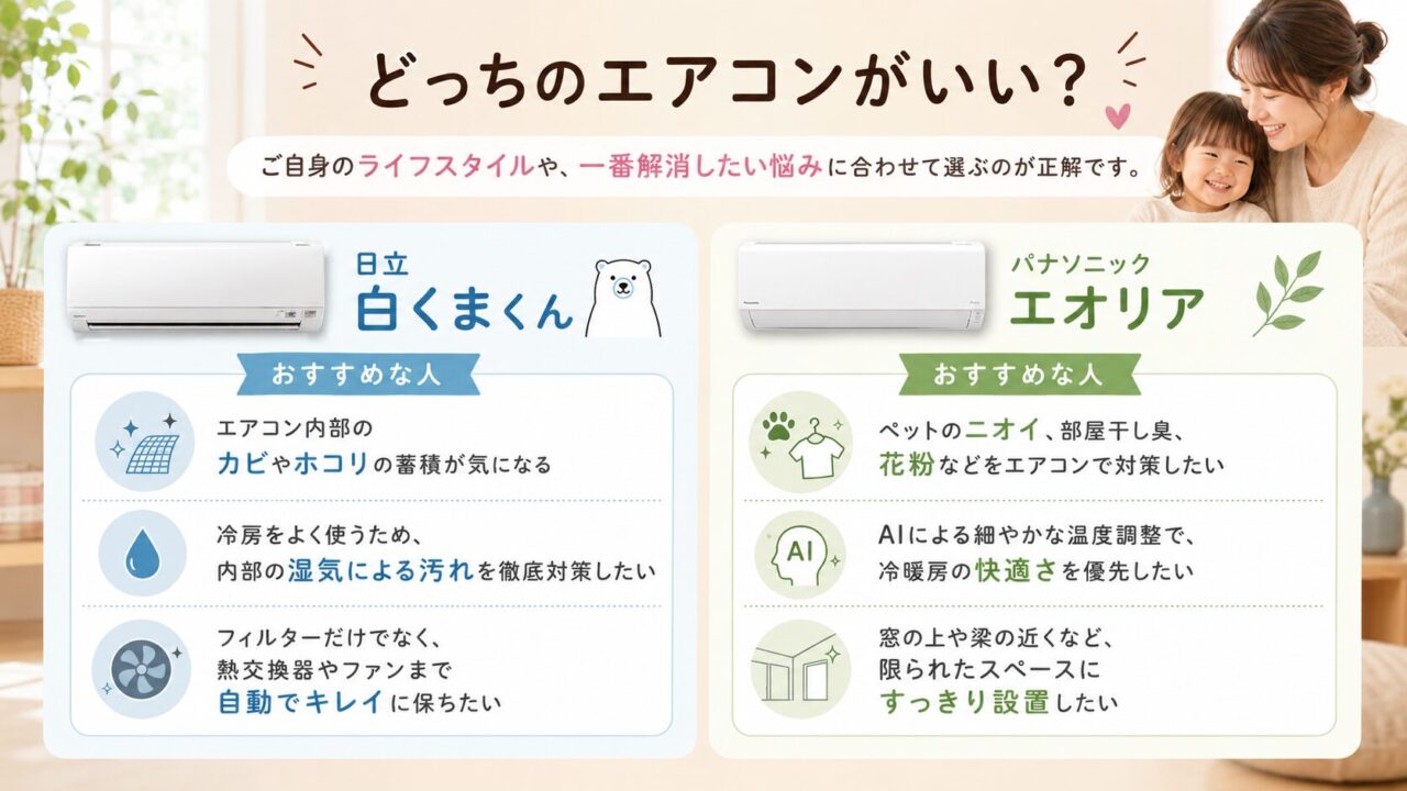 日立とパナソニックのエアコンはどっちがおすすめ？