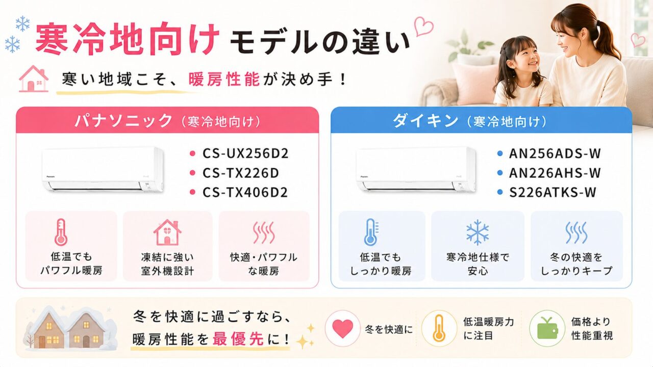 パナソニックとダイキンの寒冷地向けエアコン比較