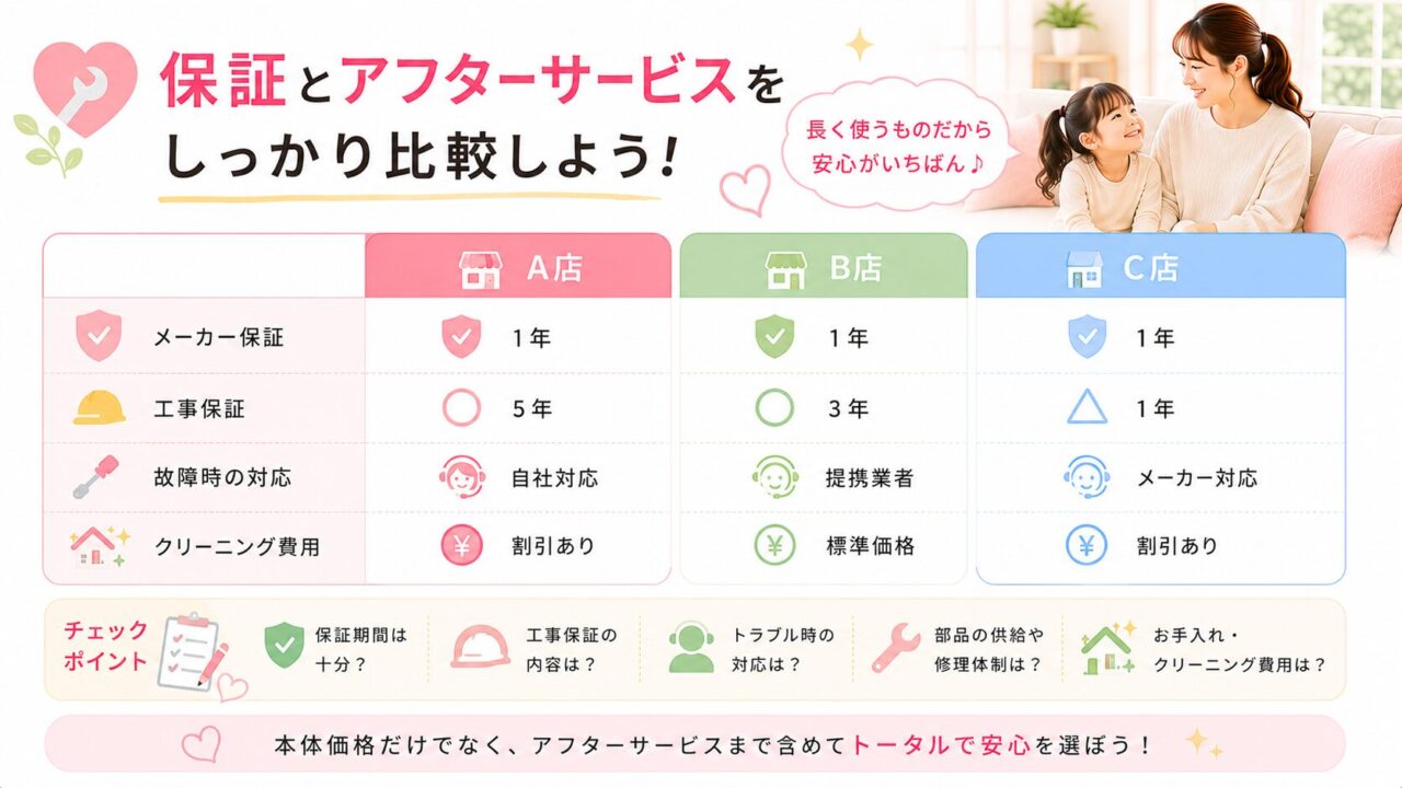 パナソニックとダイキンのエアコン保証とアフターサービス比較
