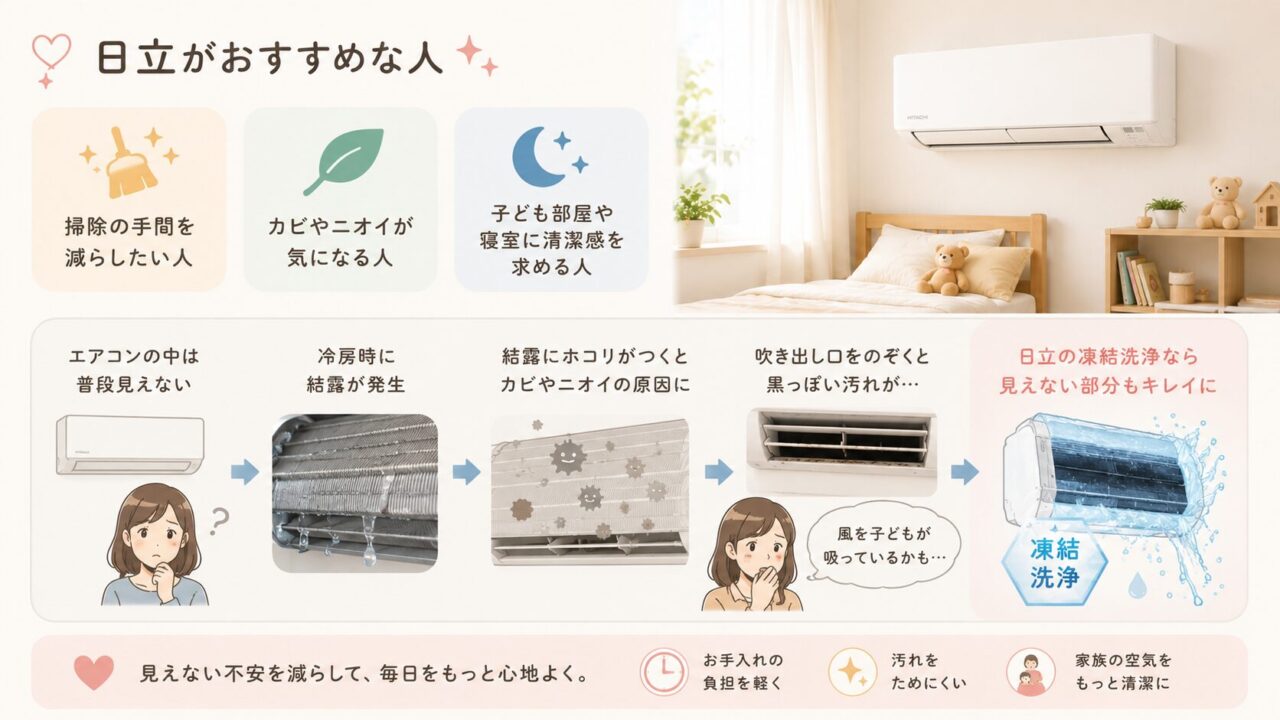 日立がおすすめな人：掃除の手間を減らしたい