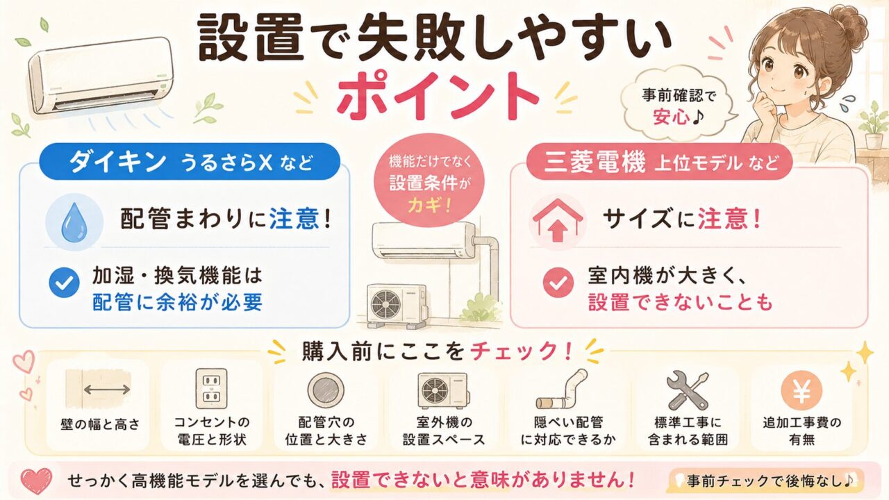 エアコンの設置で失敗しやすいポイント