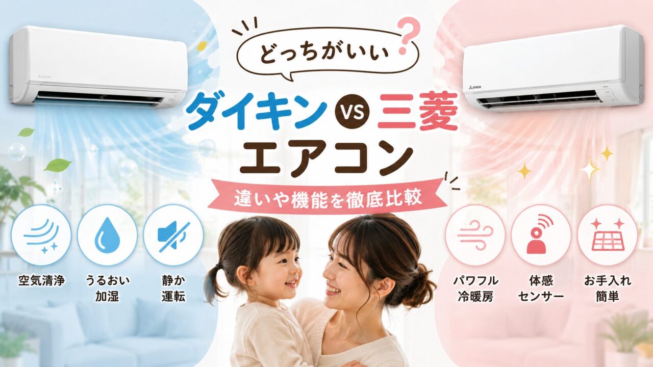 ダイキンと三菱エアコンはどっちがいい？違いや機能を徹底比較