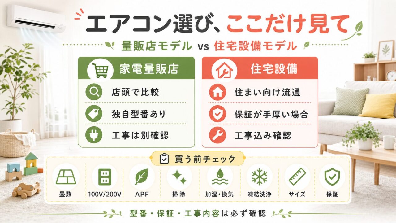 家電量販店モデルと住宅設備モデルの違い