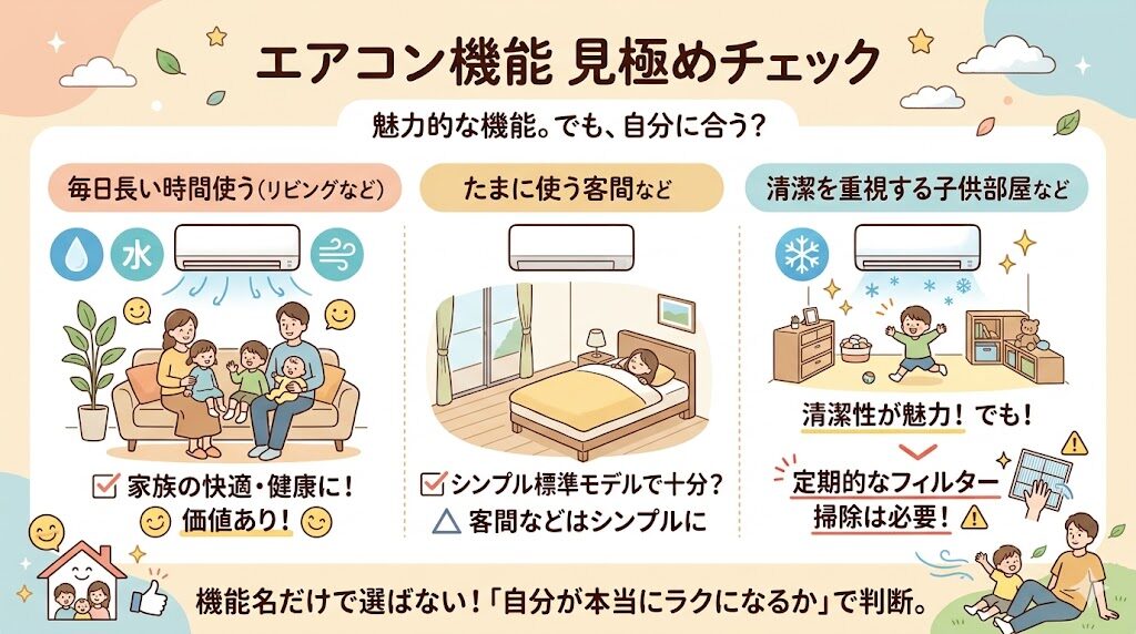 加湿・換気・凍結洗浄の必要性を見極める