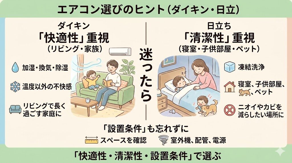 まとめ：迷ったら「快適性・清潔性・設置条件」で選ぶ