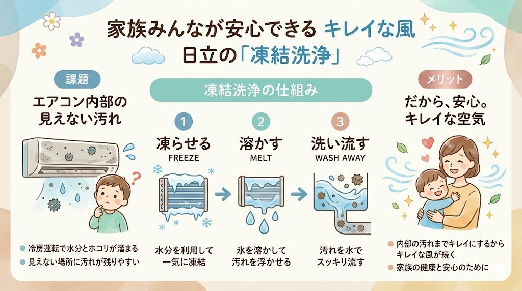 日立のメイン機能は凍結洗浄