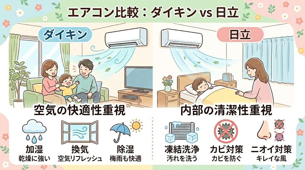 ダイキンと日立のエアコンはどっちがいい？