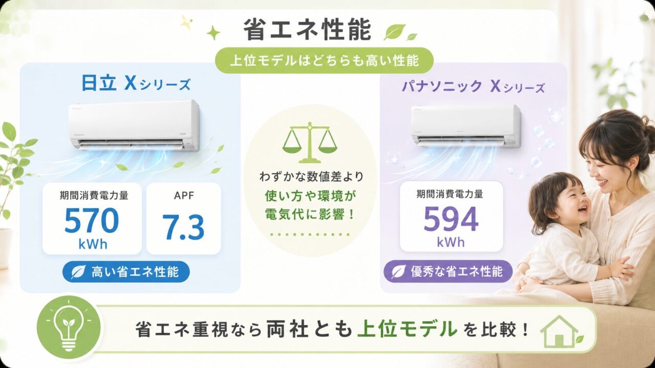 省エネ性能：上位モデルはどちらも高い性能