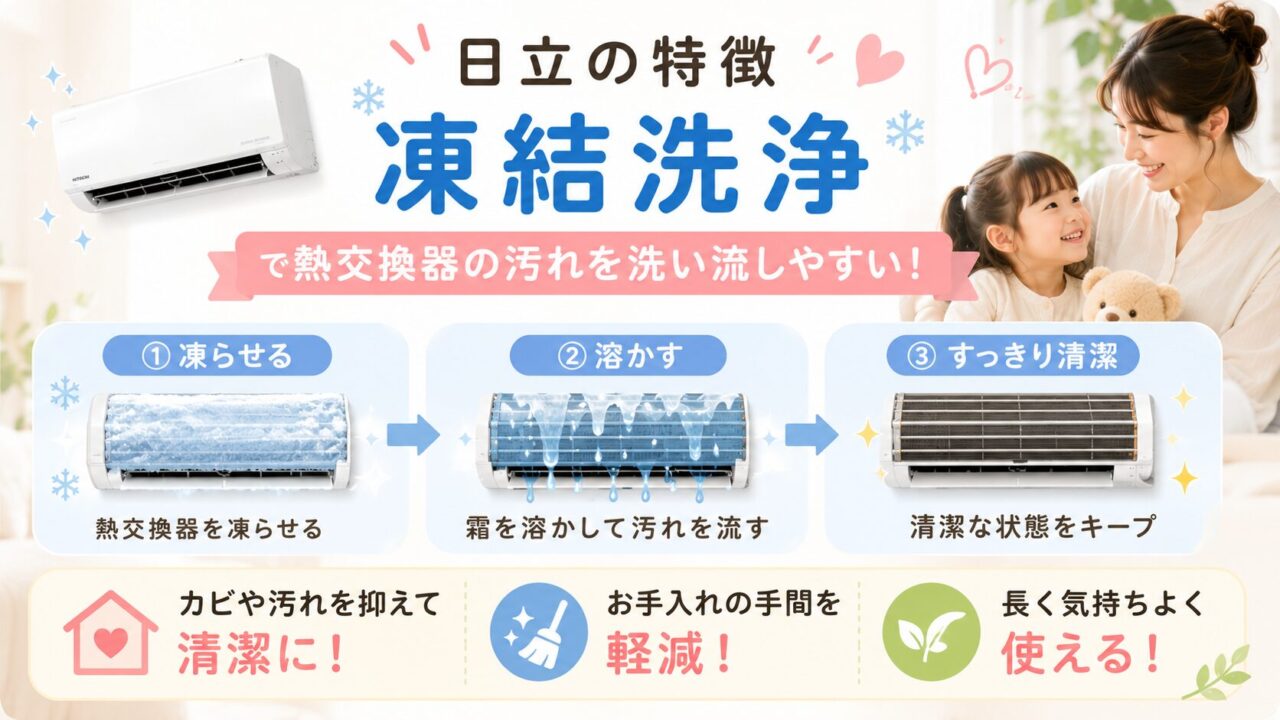 凍結洗浄で熱交換器の汚れを洗い流しやすい