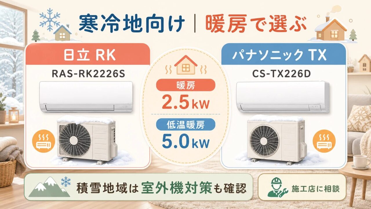 寒冷地向けモデルの比較