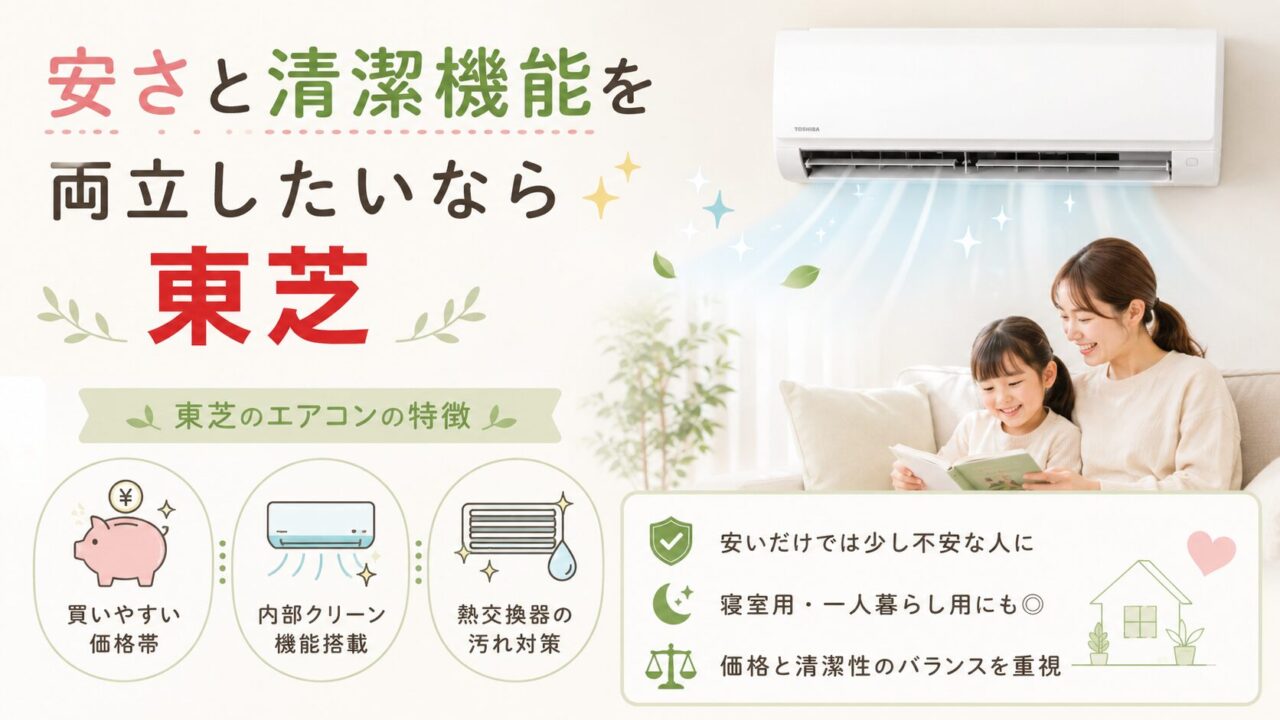東芝エアコンの安さと清潔機能を両立した比較ポイント