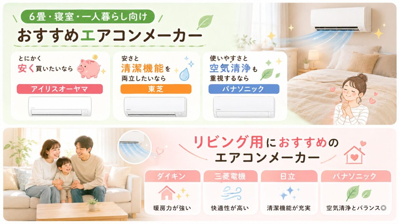 一人暮らし向けエアコンメーカーを価格と機能で比較したおすすめ