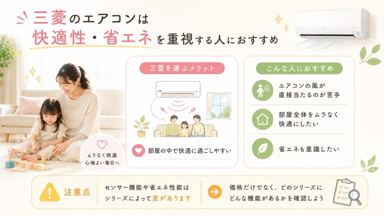 三菱電機エアコンの快適性と省エネ性能を比較した選び方