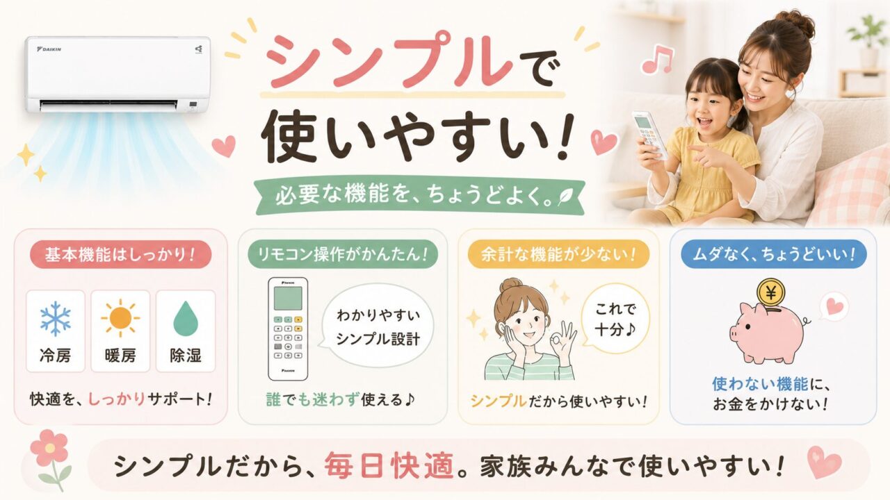 ダイキンS225ATES-Wの口コミ・評判レビューで見るシンプルな使いやすさ