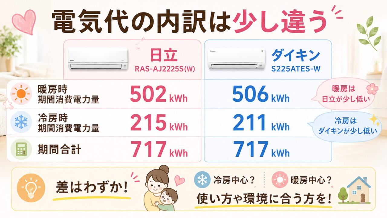 日立RAS-AJ2225S(W)とダイキンS225ATES-Wの清潔機能除湿便利機能の違い