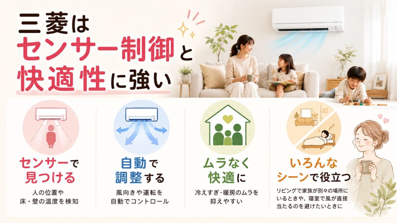三菱はセンサー制御と快適性に強い