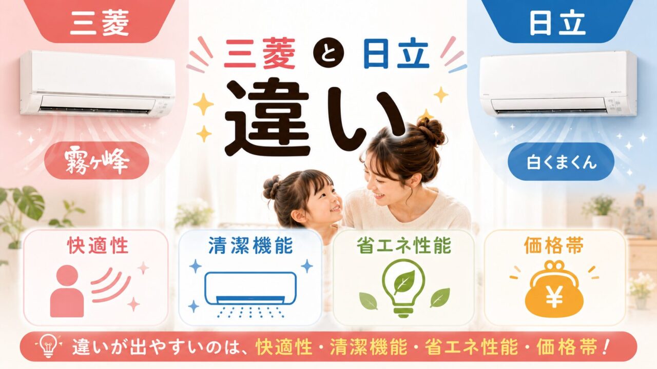 三菱「霧ヶ峰」と日立「白くまくん」の違い