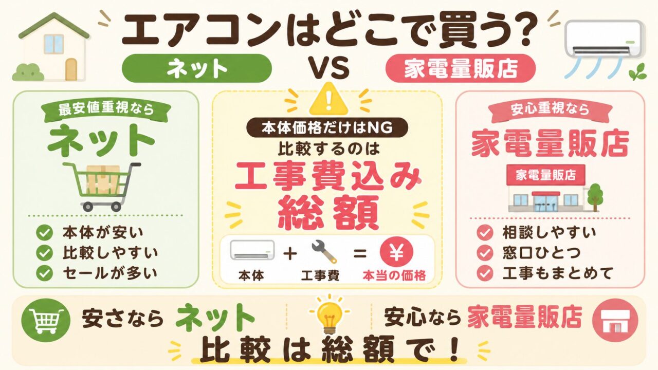 エアコンはネットで買うのが最安値
