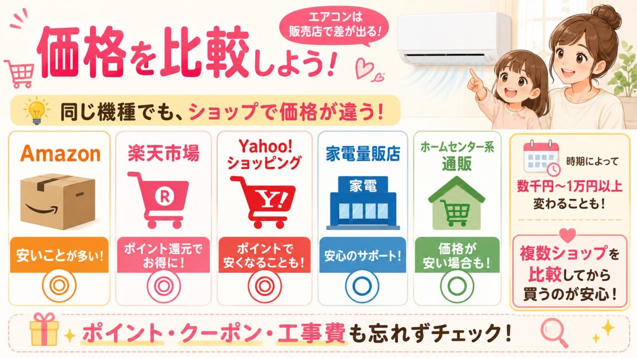 Amazon 楽天市場 Yahoo!ショッピング 家電量販店の価格比較