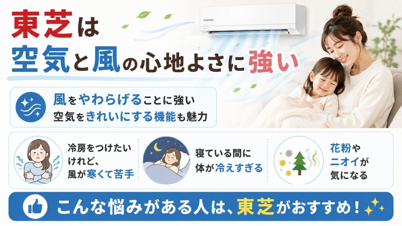 東芝は空気と風の心地よさに強い