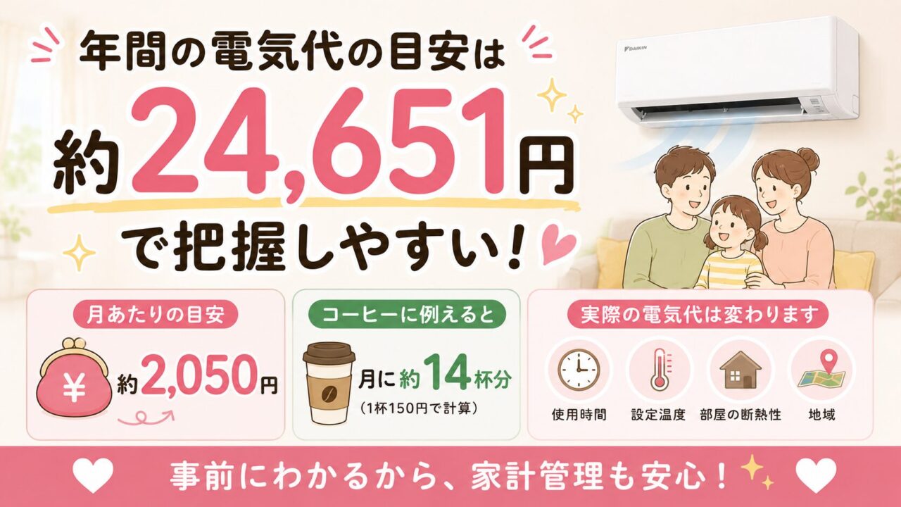 ダイキンS285ATES-Wの年間電気代目安