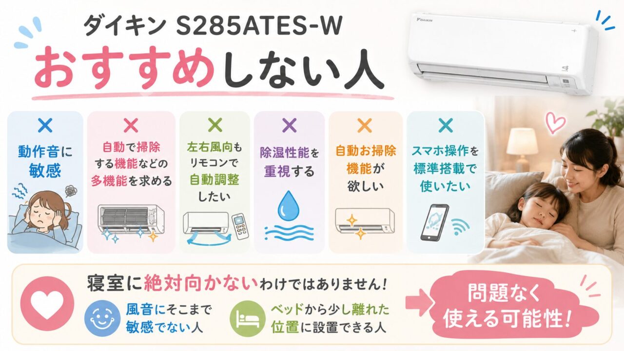 ダイキンS285ATES-Wをおすすめしない人の特徴