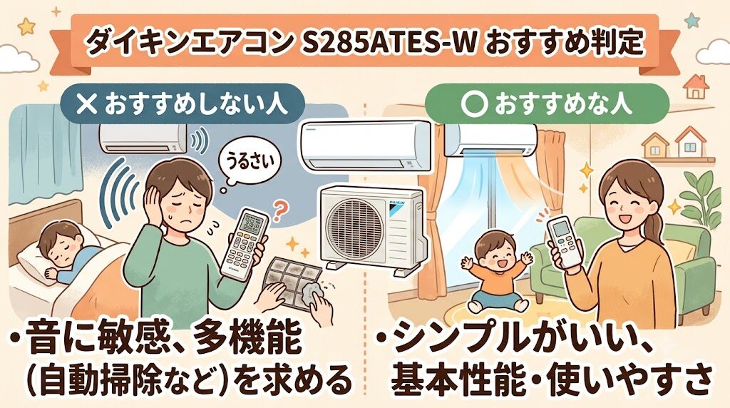 ダイキンS285ATES-Wがおすすめな人とおすすめしない人