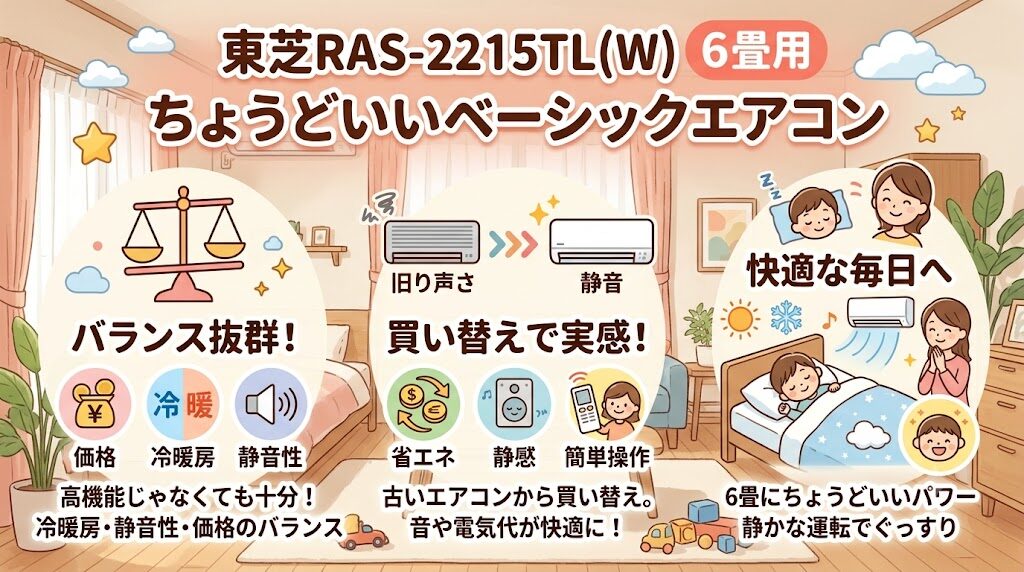 東芝RAS-2215TL(W)の悪い口コミ：空気清浄や自動お掃除などの高機能は少ない
