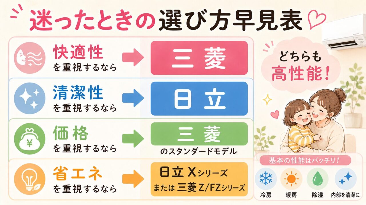 迷ったときの選び方早見表