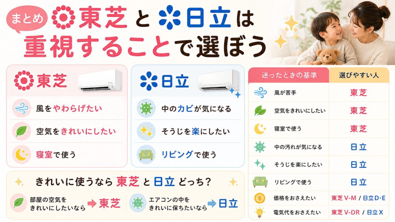 きれいに使うなら東芝と日立どっち?